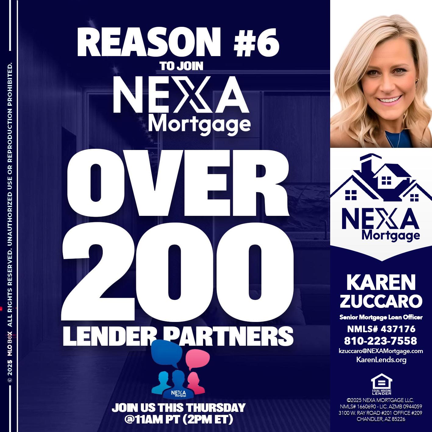 REASON 6 - Karen Zuccaro -Senior Mortgage Loan Officer