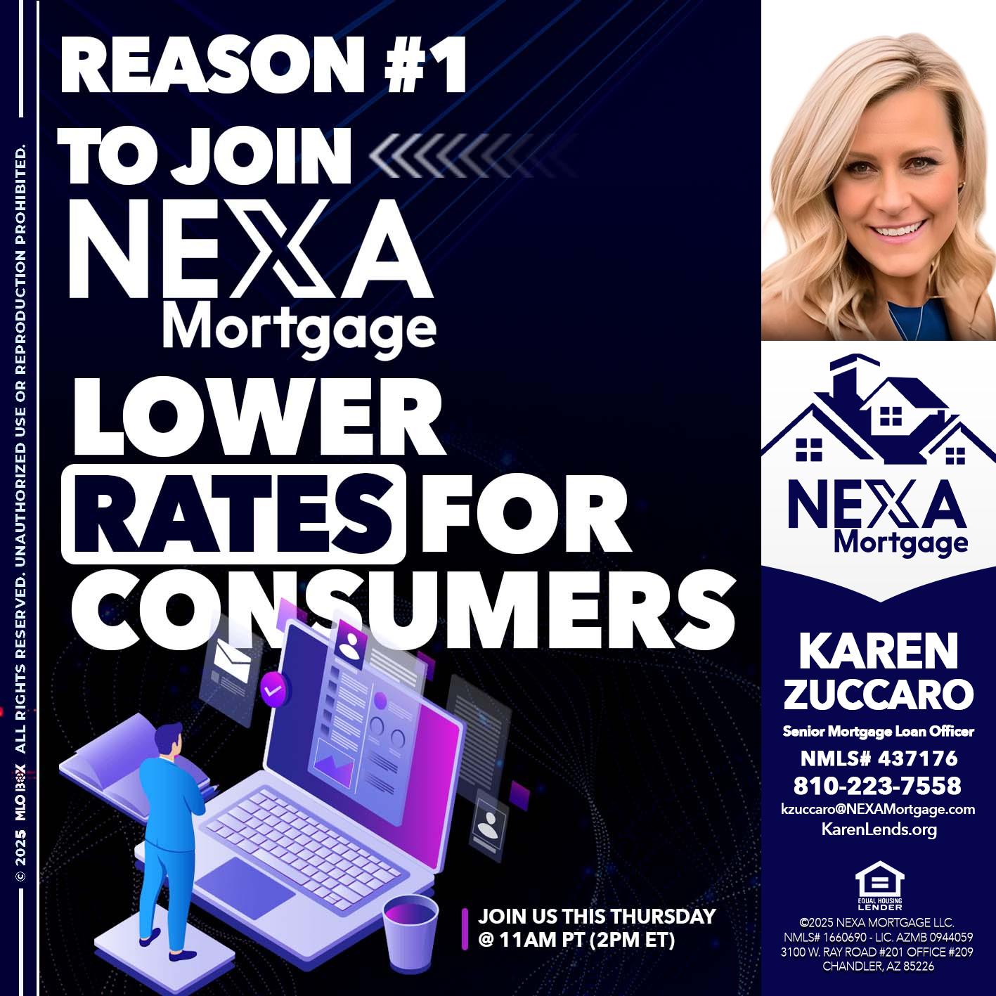 REASON 1 - Karen Zuccaro -Senior Mortgage Loan Officer