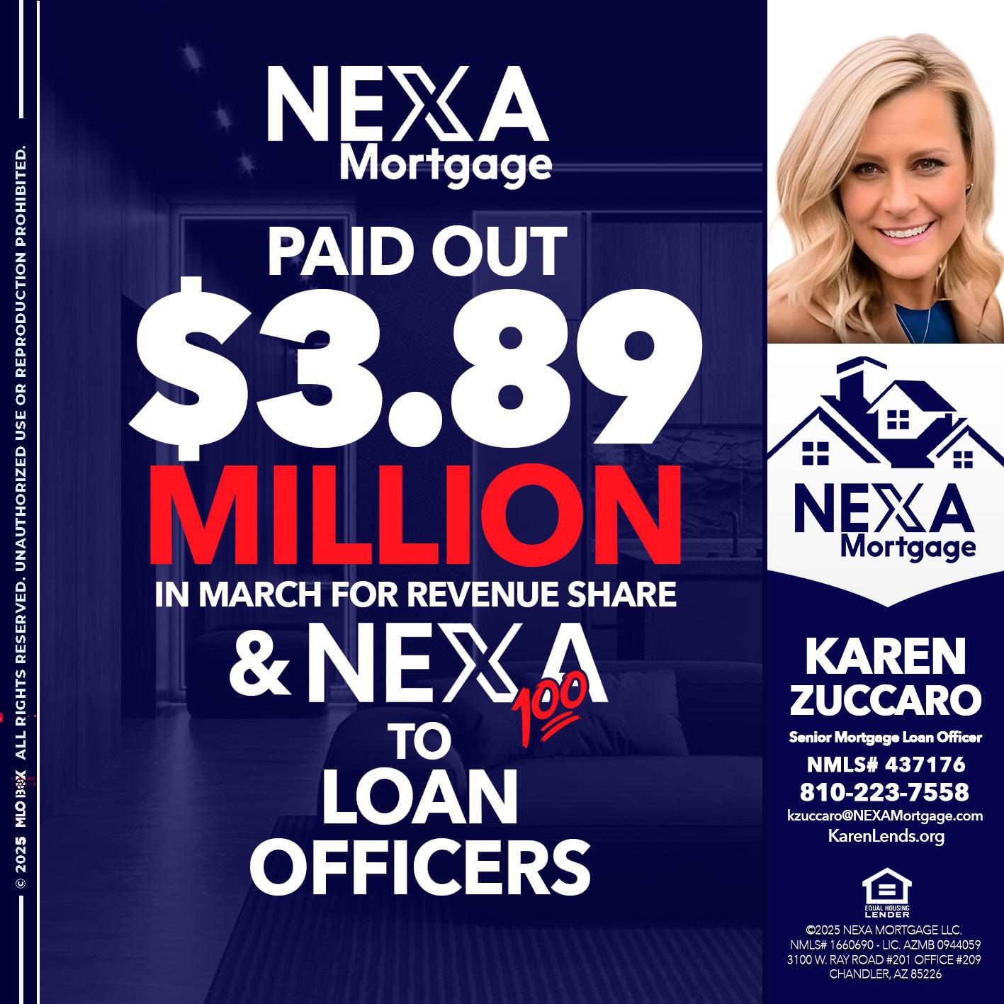 NEXA PAID OUT - Karen Zuccaro -Senior Mortgage Loan Officer