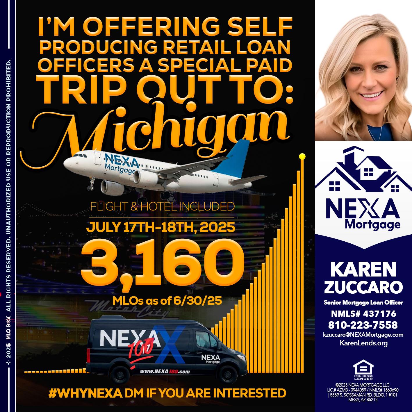 MICHIGAN TRIP - Karen Zuccaro -Senior Mortgage Loan Officer