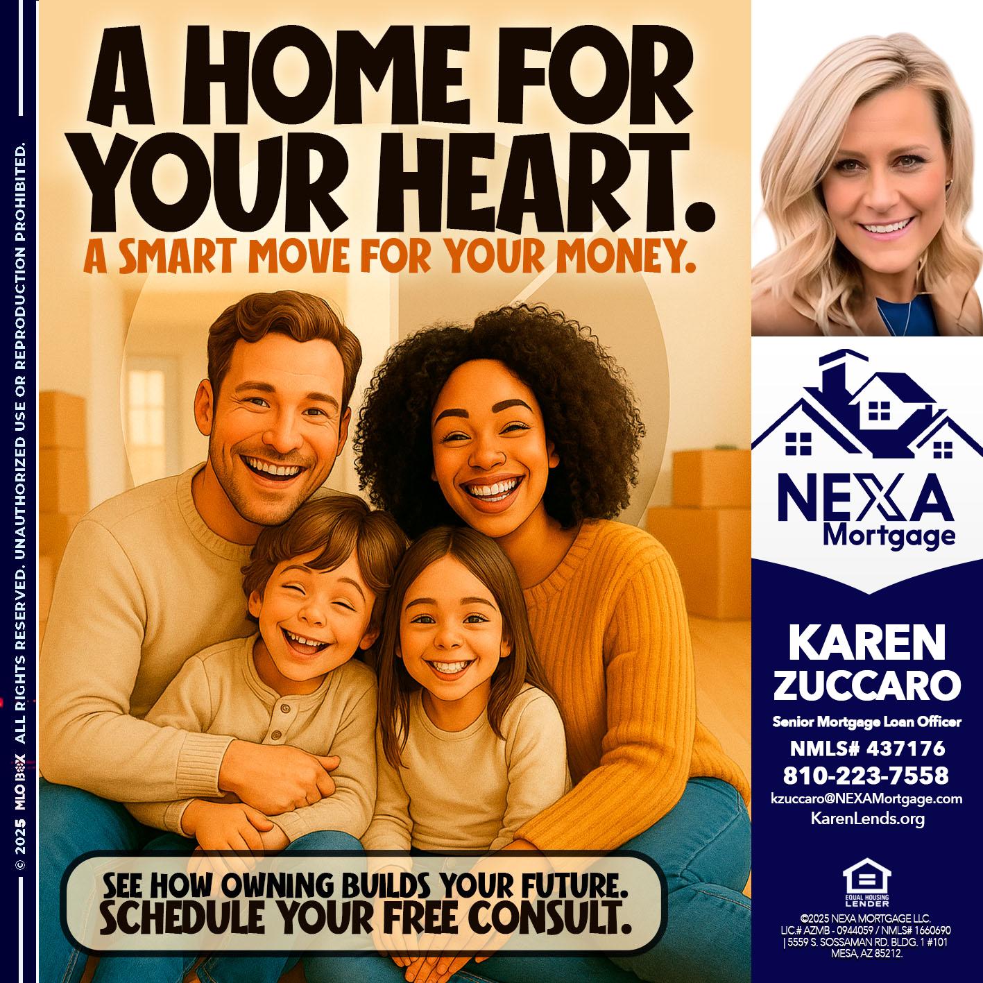 A HOME FOR - Karen Zuccaro -Senior Mortgage Loan Officer