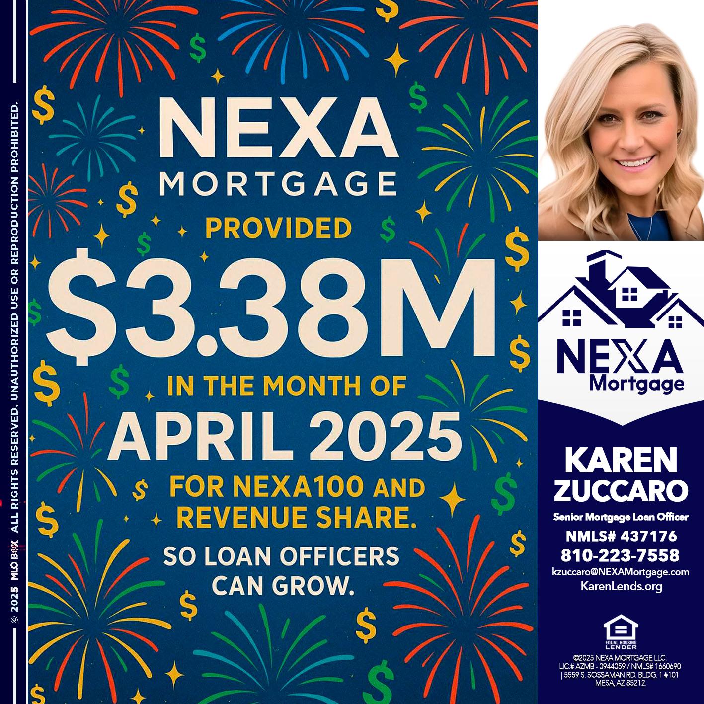 $3.38M - Karen Zuccaro -Senior Mortgage Loan Officer