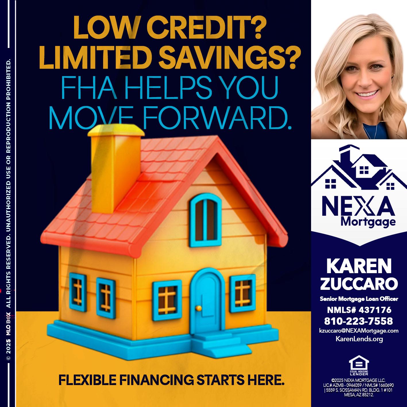 LOW CREDIT? - Karen Zuccaro -Senior Mortgage Loan Officer