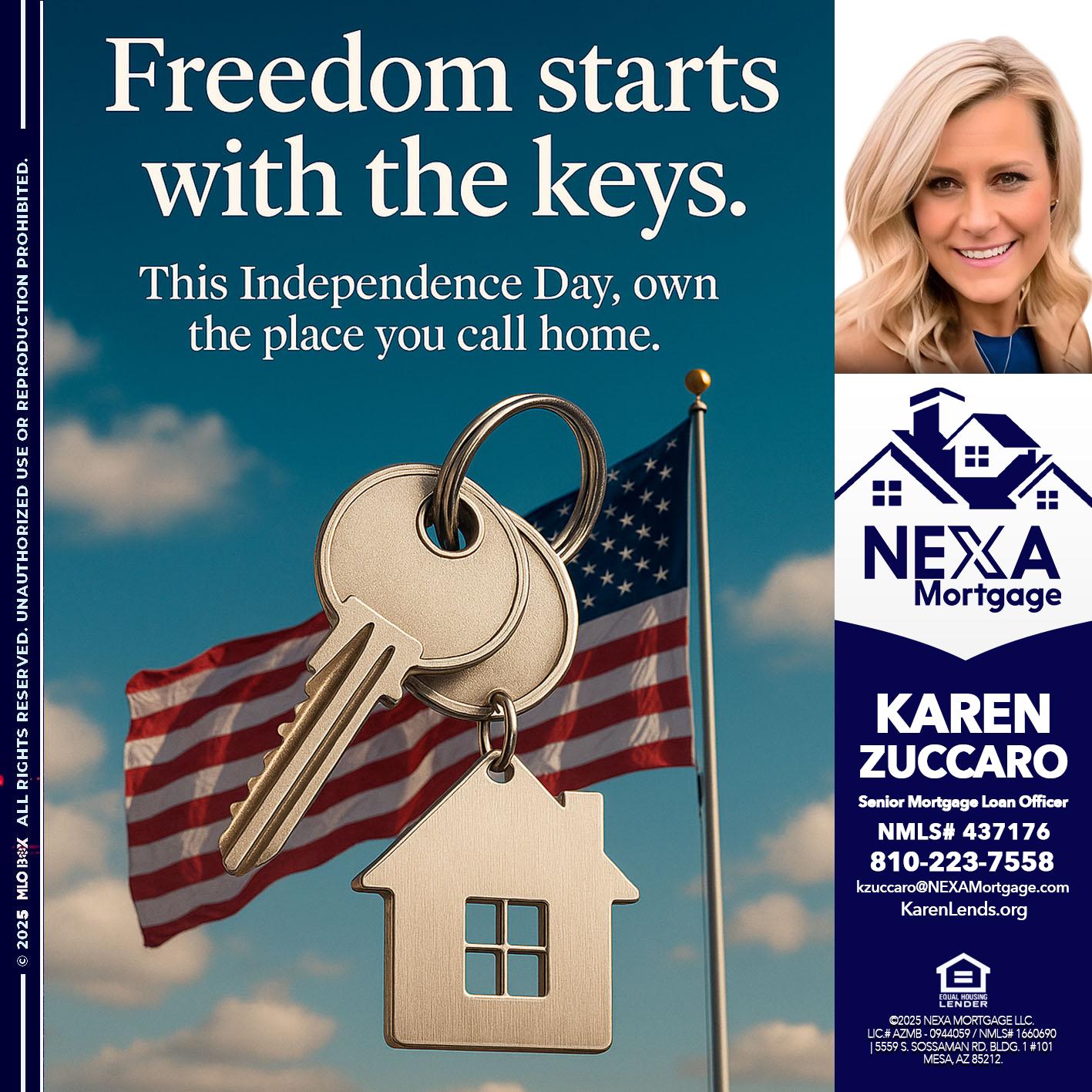 FREEDOM STARTS - Karen Zuccaro -Senior Mortgage Loan Officer